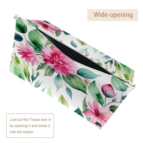 Boîte à mouchoirs fleurs roses (lot de 2) distributeur de serviettes de table - 6