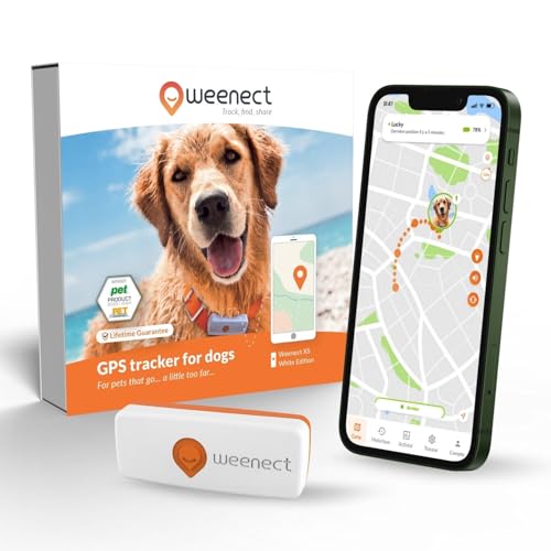 Weenect Dog XS - GPS Tracker for Dogs | Real-time Mini GPS Tracker for Dogs | Waterproof | Smallest model on the market | Operates with a subscription
