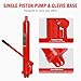 BIG RED AQD8TR Hydraulic Long Ram Jack 8 Ton Heavy Duty Engine Hoist Cylinder with Clevis Base & Single Piston Pump - Professional Hydraulic Ram Cylinder for Garage Repair, Auto Shop, Farm Equipment