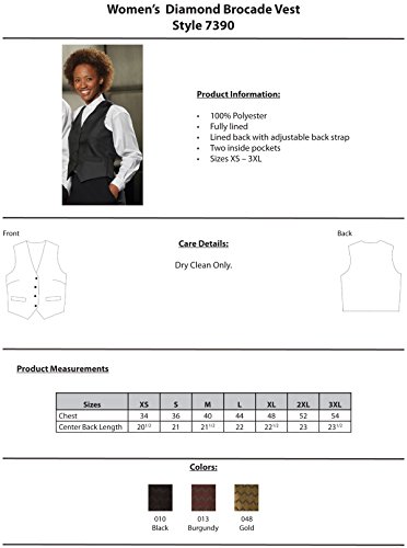 Women's Diamond Brocade V-Neck Vest, BLACK, XX-Large R2