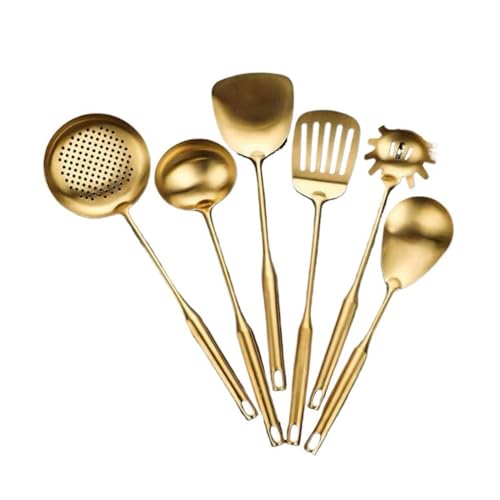 IUokLU Stainless Steel Kitchen Utensil Set 7 Piece Cooking Tools Spoon Spatula Set for Kitchen Dining Cooking Gadgets for Home Chef