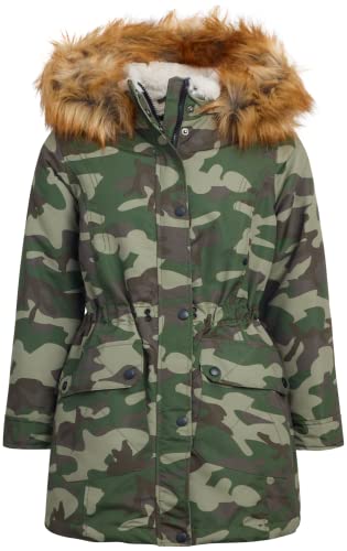URBAN REPUBLIC Girls' Winter Coat - Anorak Parka Jacket with Fur Trim Hood (Size: 4-16)
