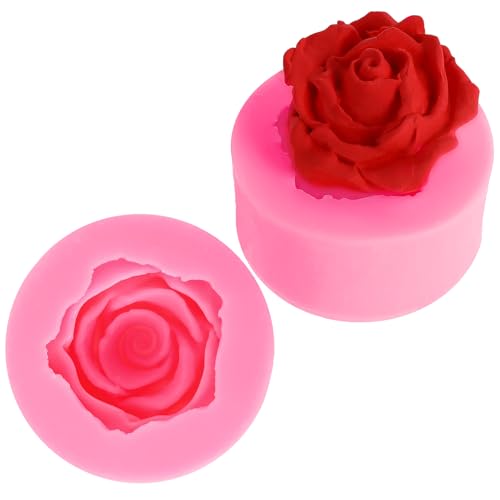 Flower Molds 2PCS Rose Silicone Molds - Chocolate & Fondant Cake Decorating Tools for Baking & Soap Making