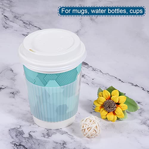 Meccanixity Mug Sleeves, Heat Resistant Protective Anti-Slip Cup Silicone Covers Water Bottle Boots, Clear Pack Of 4 #TOP4