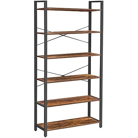 VASAGLE 6-Tier Rustic Bookshelf Cover