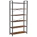 VASAGLE Libreria, Scaffale a 6 Ripiani, Libreria Scaffale con Struttura in Acciaio, per Soggiorno, Ufficio, Studio, Corridoio, 80 x 30 x 186 cm, Stile Industriale, Marrone Vintage e Nero LLS082B01