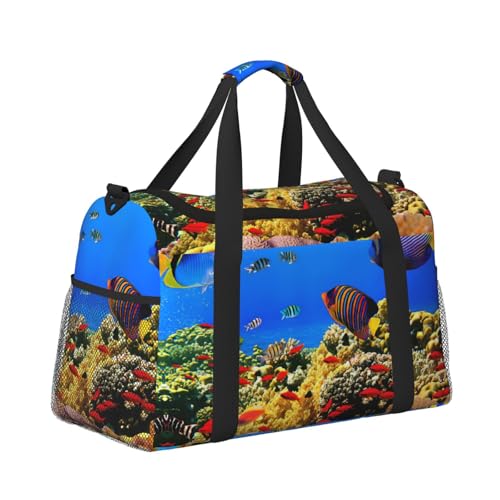 Sea Fish Pattern Print Everyday Use Travel Duffle Bag Large Capacity Travel Bag Stylish Functional Bag3