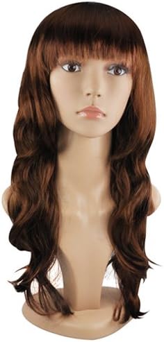 Accessotech Women's Sexy Long Curly Fancy Dress Wigs Cosplay Costume Ladies Full Wig Party Brown