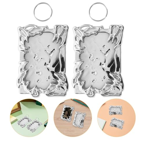 Llavero con funda para tarjeta de plástico rígido y protector de identificación 7