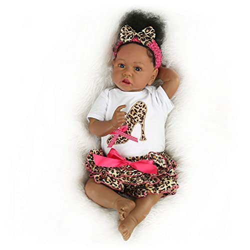 Zique Reborn Baby Doll African American, 20 Inch Realistic Black Reborn Baby Doll Girl #TOP2