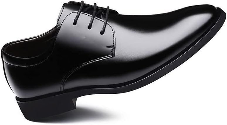 HJLIKE Boys Black Dress Shoes Classic Business Men Dress Shoes Formal Wedding Shoes Men Slip On Office Oxford Shoes Men (Color : Black, Shoe Size : 39)
