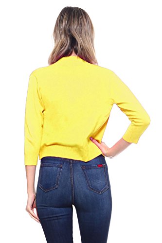 Image of Cielo Women's Soft Solid Open Front 3 /4 Sleeve Sweater Cardigan