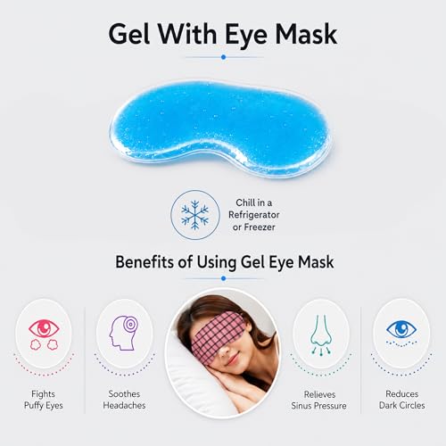Image of Jenna Angry Ice Gel Eye Mask For Insomnia, Meditation, Puffy Eyes And Dark Circles (Check Pink Gel)