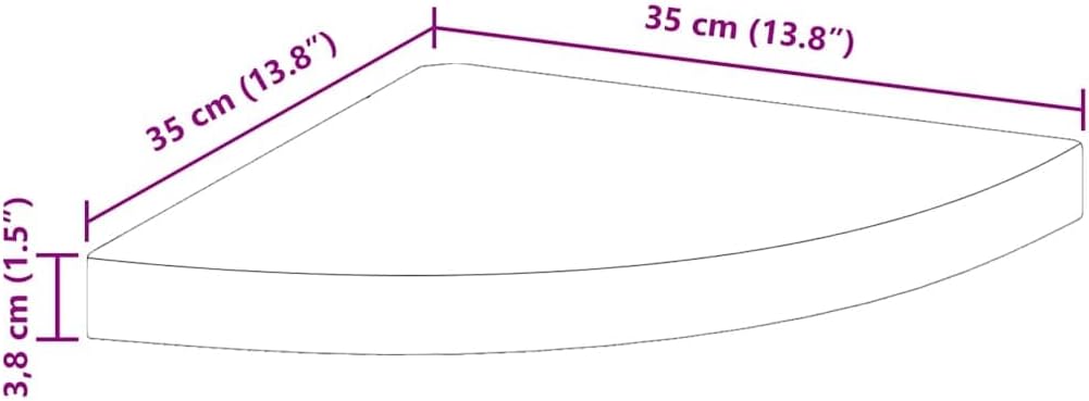 Wall Corner Shelf Oak and White, 13.7"x13.7"x1.4" MDF, Floating Display Ledge for Room Decor, Bathroom, Living Room Wall Shelves