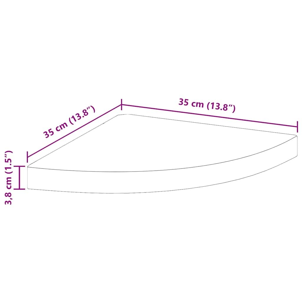 Estantería de esquina flotante de madera de densidad media (35 x 35 x 3,8 cm), diseño de roble | Estante de pared para sala de estar o pasillo que ahorra espacio con soporte invisible y capacidad de carga de hasta 5 kg.