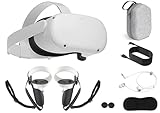 2021 Oculus Quest 2 All-In-One VR Headset, Touch Controllers, 256GB SSD, Glasses Compatible,3D Audio,Marxsol Bundle:Carrying Case, Earphone,10Ft Link Cable, Grip Cover,Knuckle & Hand Strap, Lens Cover