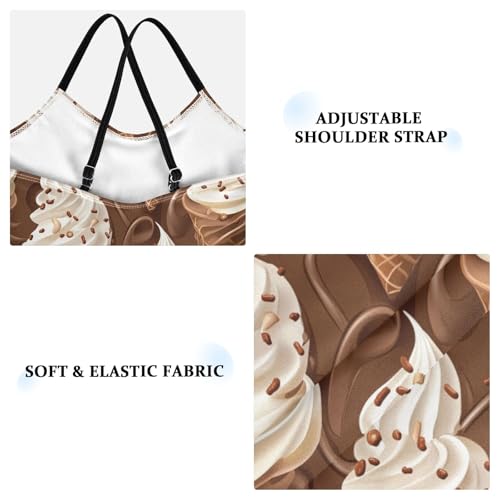 Pigsaly Girls One Piece Swimsuits Chocolate Ice Cream Brown Kids Cross Back Swimwear Toddler Beach Sport Bathing Suit 3T3