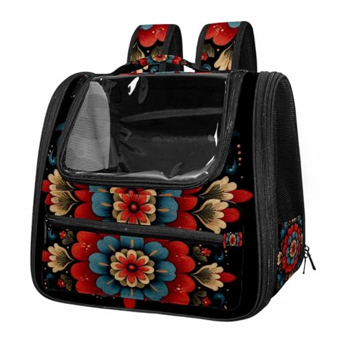 otnrnondcl Norwegian Rosemaling Folk Style Flower (71) Dog Cat Carrier Soft-Sided Pet Bag for Small Medium Cats Puppies Airline Approved Cat Travel Carrier