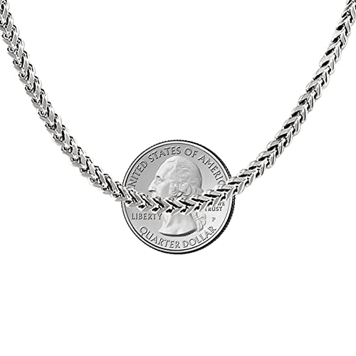 Savlano 925 Sterling Silver Rhodium Plated 3.5MM, 5.5MM Franco Square Box Chain Necklace for Men-Made In Italy Comes with a Gift Box3