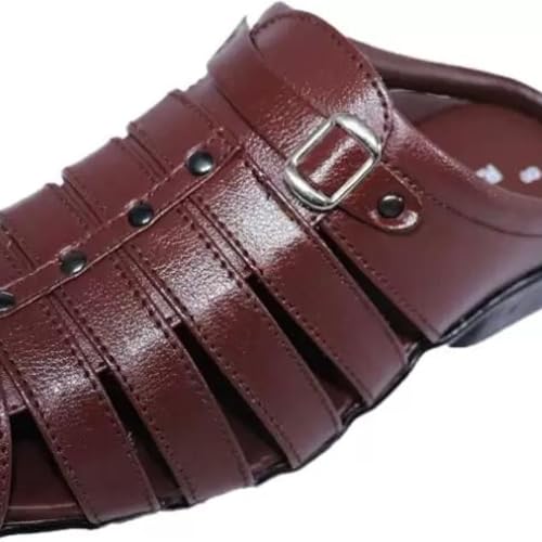 Image of Men's Fashion Sandals - Comfortable Fisherman, Premium PU Padding, Synthetic Leather, Closed-Toe Summer Outdoor Sandals, Stylish and Durable Footwear