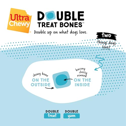 Ultra Chewy Bacon and Cheese Double Treat Bones, 6 Count - image 3