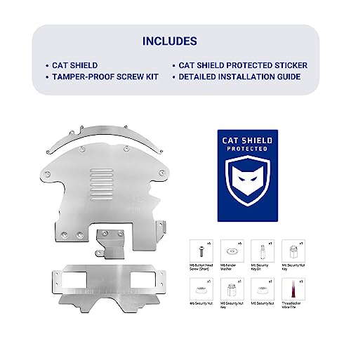 Anti-Theft Cat Shield Compatible With 2010-2015 Toyota Prius Gen 3 By Miller Cat, 304 Stainless Steel Catalytic Converter Protection - Includes Tamper-Proof Security Screws #TOP2