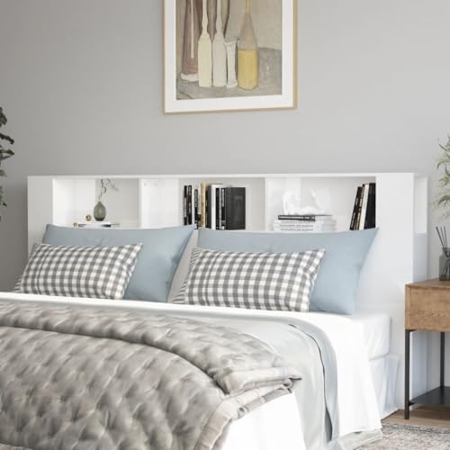 Frdhee Cabecero de cama grande con estantes