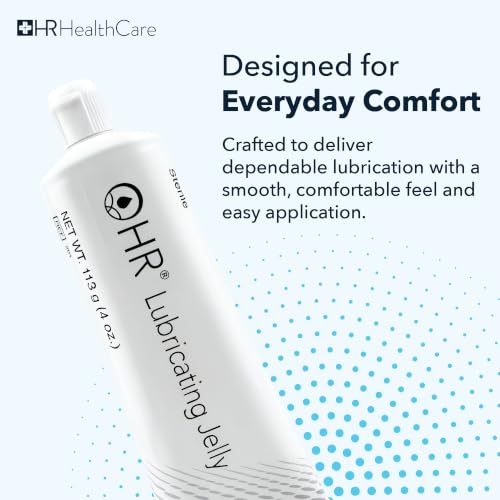 Image of HR Lubricating Jelly, Sterile, Medical & Home Use, 4 oz Tube | Water-Soluble | Non-Greasy | Non-Staining | Latex-Free | Clear & Odorless | for Catheter, Exam, Thermometer & Instruments