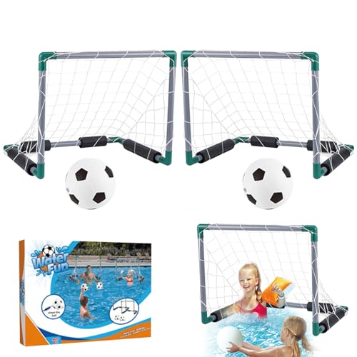 Ensemble de football aquatique de piscine avec 2 buts, 2 ballons et pompe