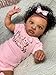 Zero Pam Realistic Reborn Baby Dolls Black Girl 20 Inch African American Newborn Girl Doll, Lifelike Baby Dolls Soft Cloth Body, Beautiful Reborn Toddler with Dark Brown Skin