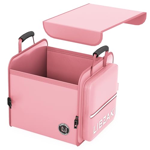 Image of LIBZAKI Car Trunk Storage Organizer, Collapsible Trunk Storage Box for Car Truck SUV-Pink