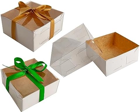 DOYIDE - Paquete De 100 Cajas De Regalo Pequeñas, 2 X 2 X 2 Pulgadas, Cajas De Regalo De Papel Café Con Tapas Para Regalos, Manualidades, Cajas De