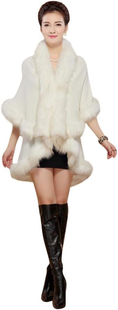 Womens Luxurious Double Layer Shawls Cape