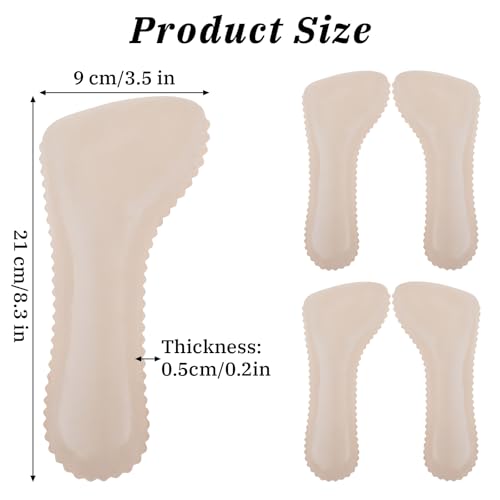 Image of 2 Pairs High Heel Inserts for Women, Self-Adhesive Arch Support Insoles, Invisible Slim Inserts Weight Shifting Shock Soft Slip 3 /4 Inserts for Flats Slipper Sandal Pump Dress Shoes Boots(Beige)