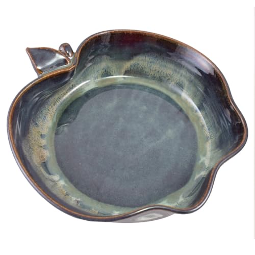American Made Stoneware Pottery Apple Crisp Baking Dish, 8" (Midnight Blue)