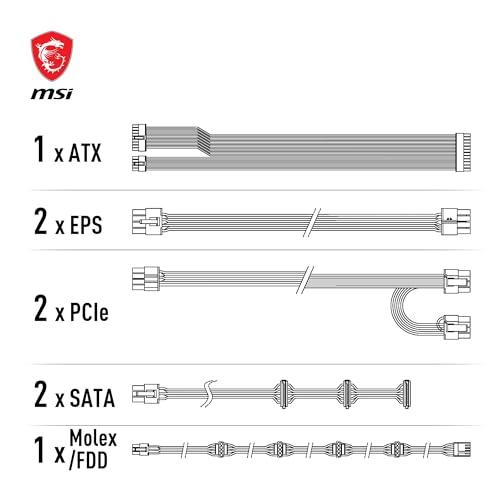 MAG A650GL Alimentatore 650W, 80 Plus Gold, completamente modulare, ventola FDB da 120 mm, Full-Bridge LLC, cavi neri piatti - 7 anni di garanzia - Alimentatore - Immagine 4
