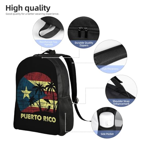 Puerto Rico Palm Trees Boricua Pride Backpack Simple Leisure Travel Backpack Outgoing Daypack 16 inch4