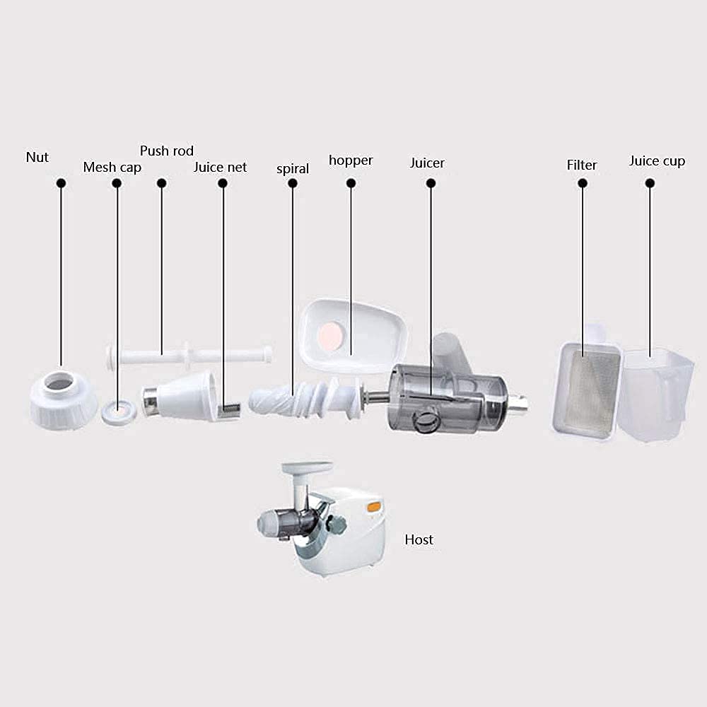 ERoomQ Juicer Machines,Slow Juicer Masticating Juicer Machine, Juicers Whole Fruit and Vegetable with Dual-Stage Quiet Motor and Reverse Function Cold Press Juicer BPA Free Juice Squeeze