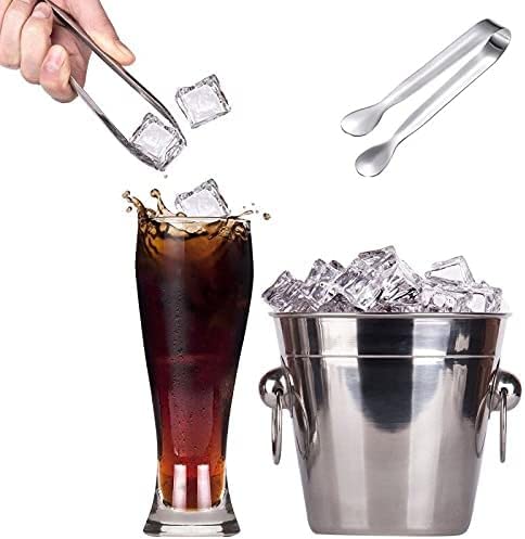 Pinzas de Acero Inoxidable Multicolor para cocinar, Pinzas para Hielo, Pan, Alimentos, Barbacoa, Cubos de azúcar, Hielo (B)