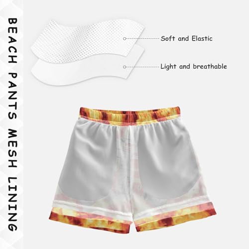 Boys Beach Board Shorts Funny Fire Engine Truck Swim Trunk Teen Swimwear 8-16Y Multicolor4