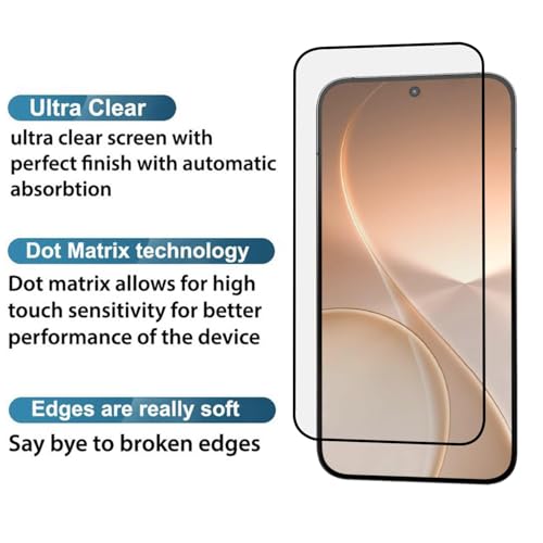 Image of Tempered Glass Screen Protector Compatible for Oppo Reno 15 Pro / Reno15 Pro 5G with Edge to Edge Coverage - Case Friendly, Anti-scratch [Pack of 1]