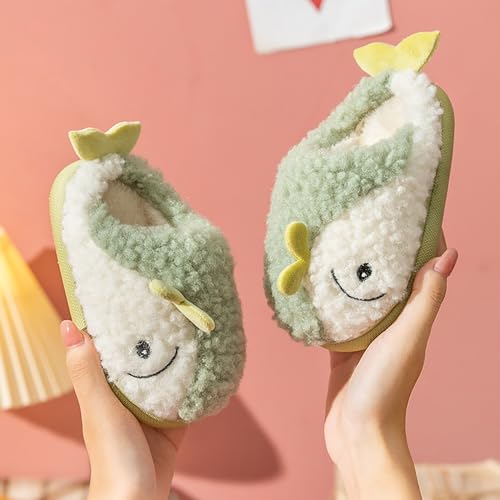Boys Girls Plush Fish Slippers Cute Cartoon Non-Slip Fleece Slippers Fall Winter Warm Soft Cozy Indoor Sandals3