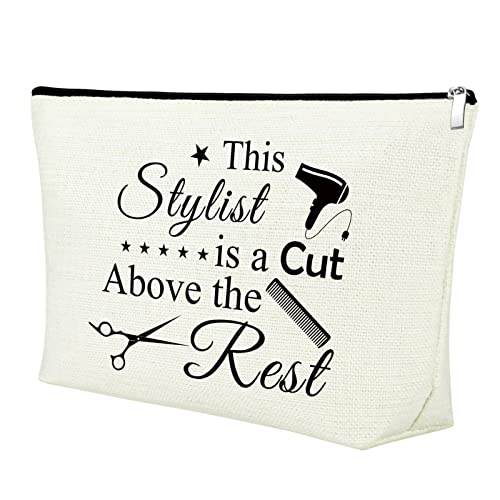 Appreciation Hair Stylist Gifts for Women Makeup Bag Inspirational Graduation Gift for Hairstylist Cosmetic Bag Funny Birthday Christmas Thanksgiving Gifts for Hairdresser Cosmetic Bag Barber Gifts