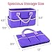 Godery Desktop Tote and Organizer, Teacher Helper Bag for Arts, Books, Stationery, Office Desk Organization, Make-up Storage with Handles for Travel (PURPLE)