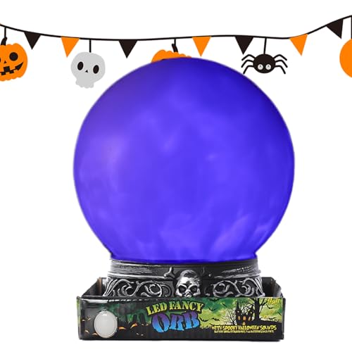 Sfera di cristallo luminosa, sfera di cristallo illuminata colorata per Halloween, decorazione a tema spaventoso lampada da tavolo festiva per bambini e ragazzi