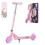 Nattork Patinete para niños de 3 a 8 años – Patinetes para niños y niñas con ruedas iluminadas, ligero y de hasta 110