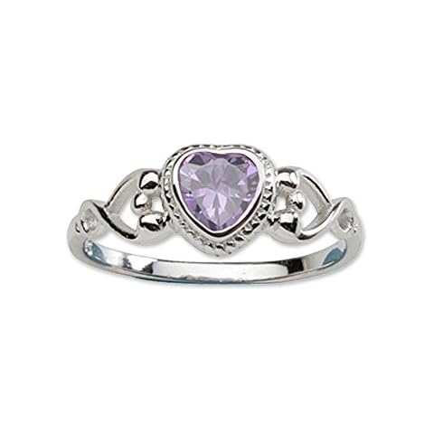 Precious Pieces Girl's Sterling Silver June CZ Birthstone Baby Ring Cover