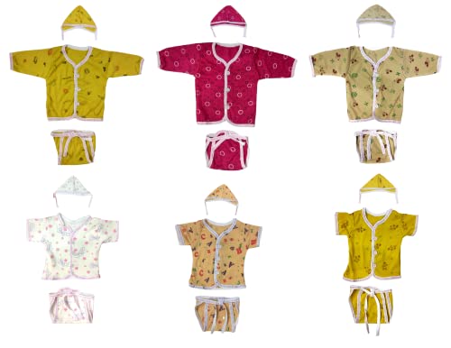 Image of TANGY Adorable Newborn Dress with Built-in Mittens for Extra Warmth and Style Top Set (Pack of 3)