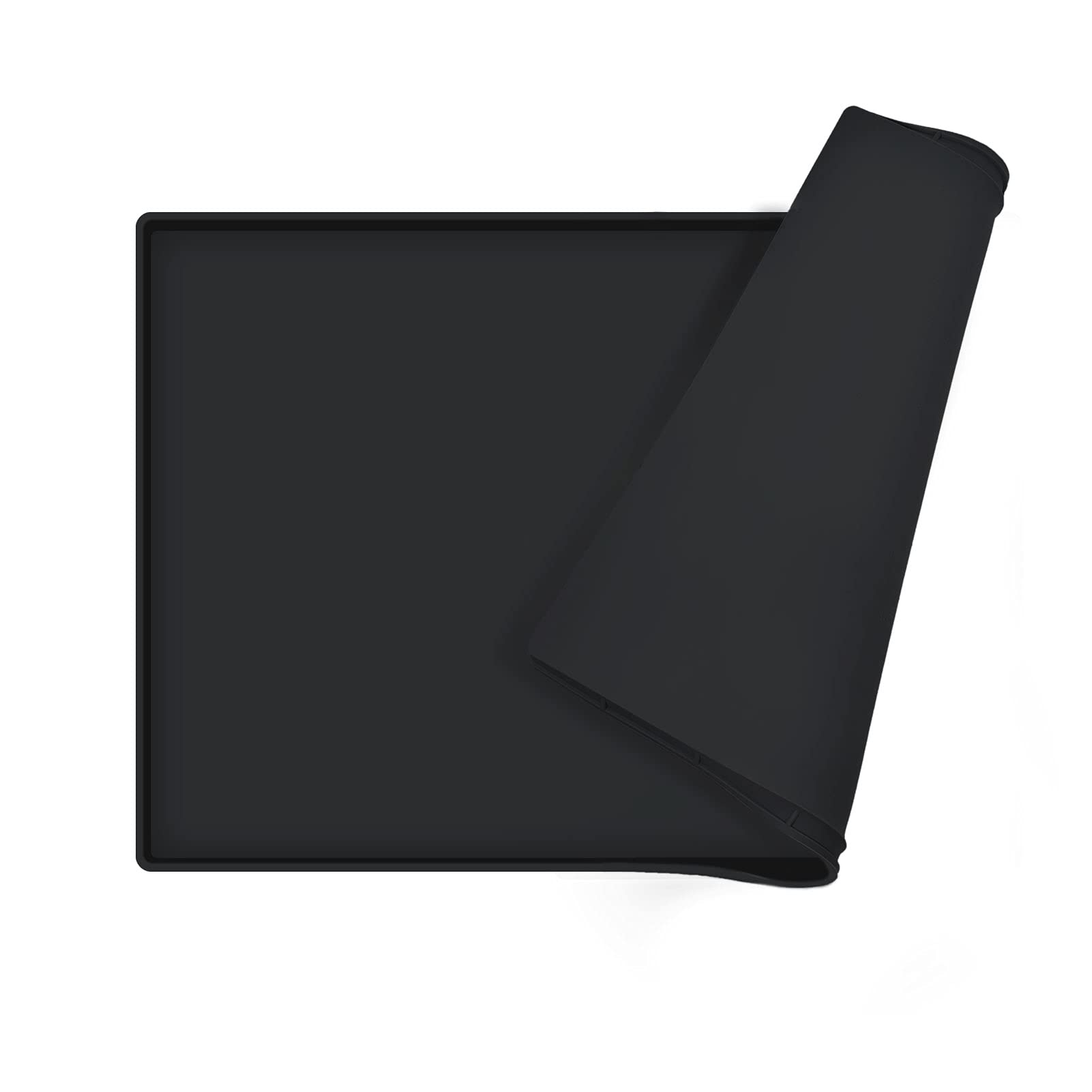 EIOKIT haved shaved,Silicone Waterproof Dog Cat Food Tray,Non Slip Pet Bowl Mats Placemat,Size:(18.5" x 11.5") 0.6",(24" x 16") 0.6",(28" x 18") 0.8",(32" x 24") 1" Raised Edge — image 1