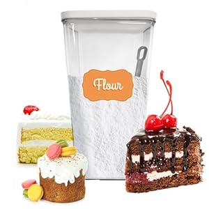 Kitchen Discovery Plastic Storage Container with Lid Airtight Food Storage Container Retains Freshness of Cereal, Snacks, Crackers, Coffee, and Pantry Staples – Multipurpose Storage with Spoon